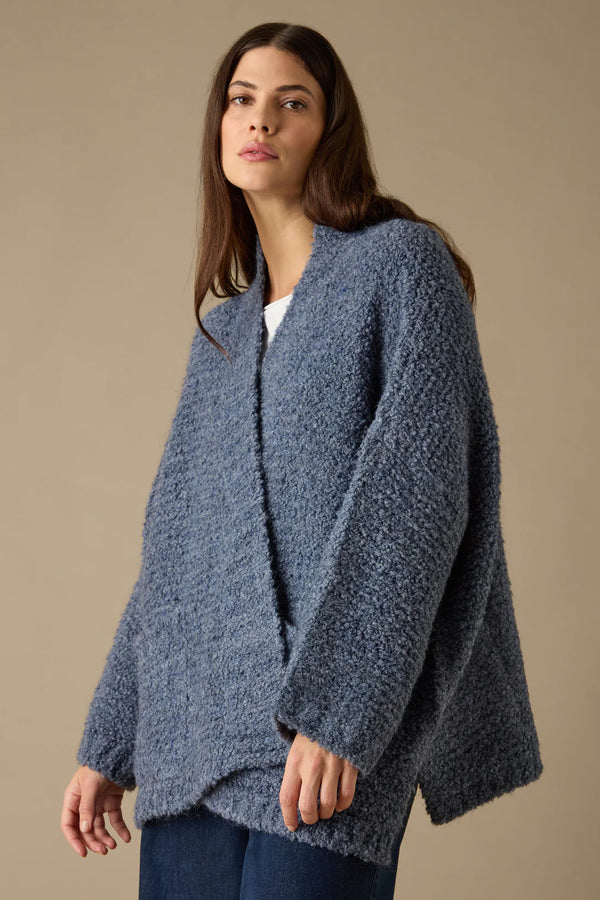 Denim Blue Boucle Cardigan