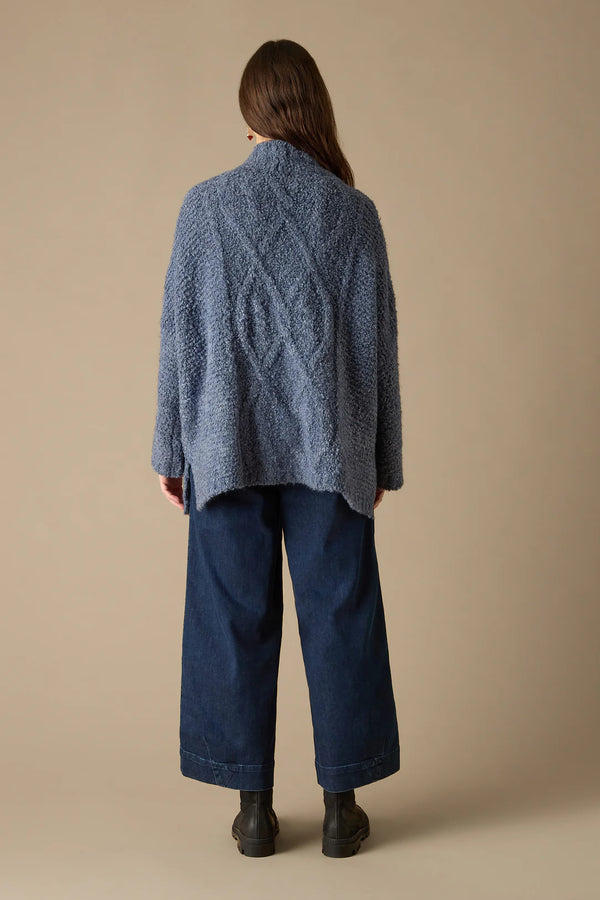 Denim Blue Boucle Cardigan