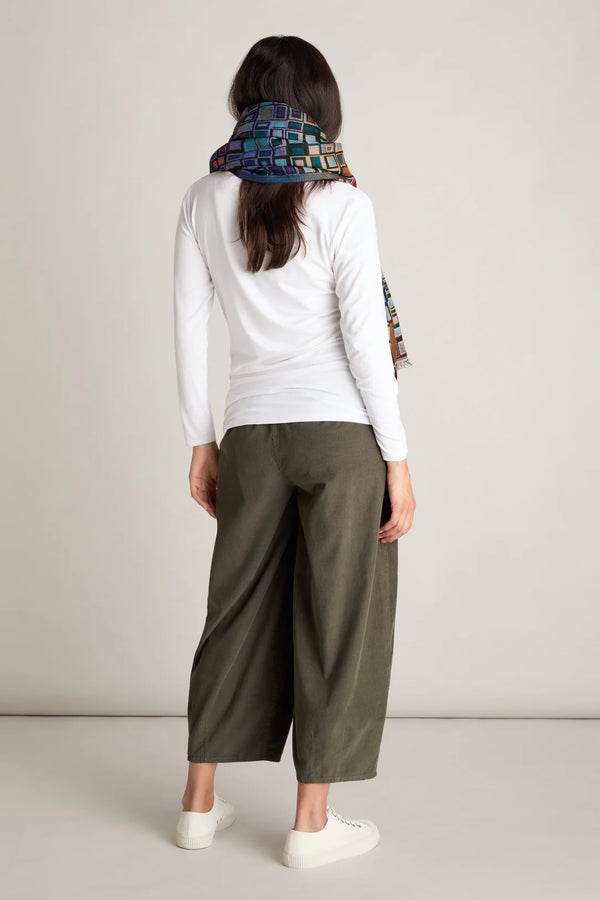 dark Khaki Pinwale Cord Bubble Trousers