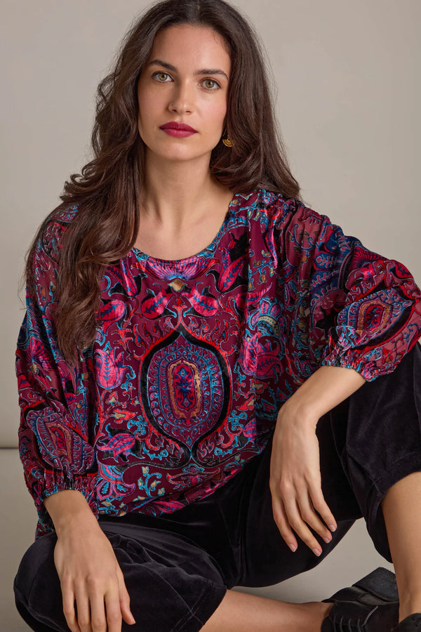 Winter Paisley Devore Top