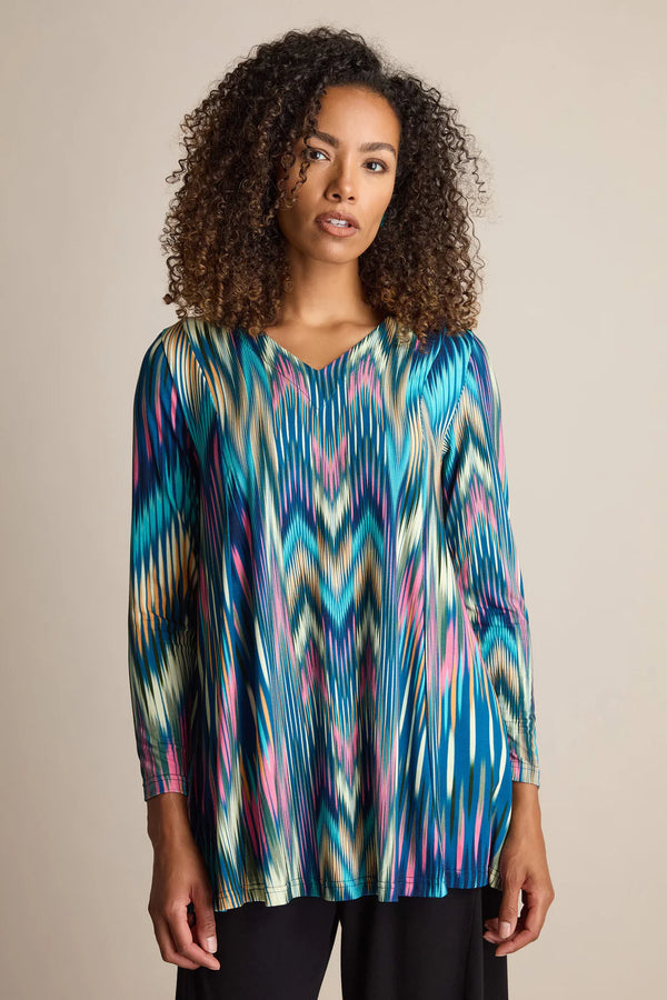 Autumnal Ikat Jersey Top