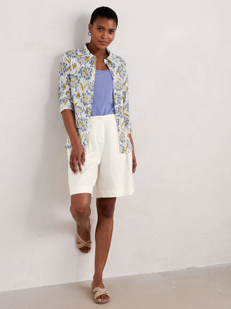 Agapanthus Lino Chalk Larissa Shirt