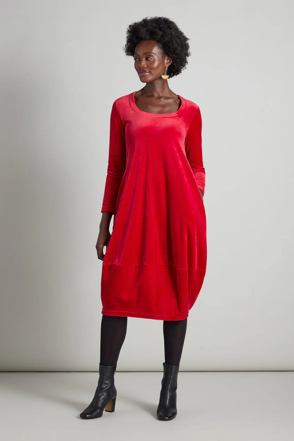 Chilli Velvet Jersey Bubble Dress