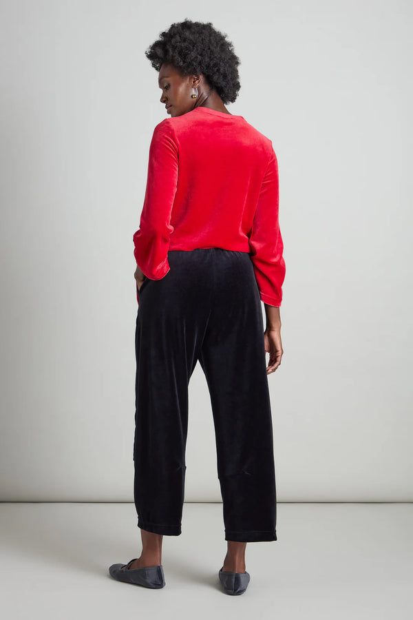 Black Velvet Jersey Bubble Trousers