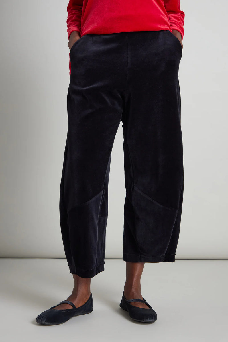 Black Velvet Jersey Bubble Trousers